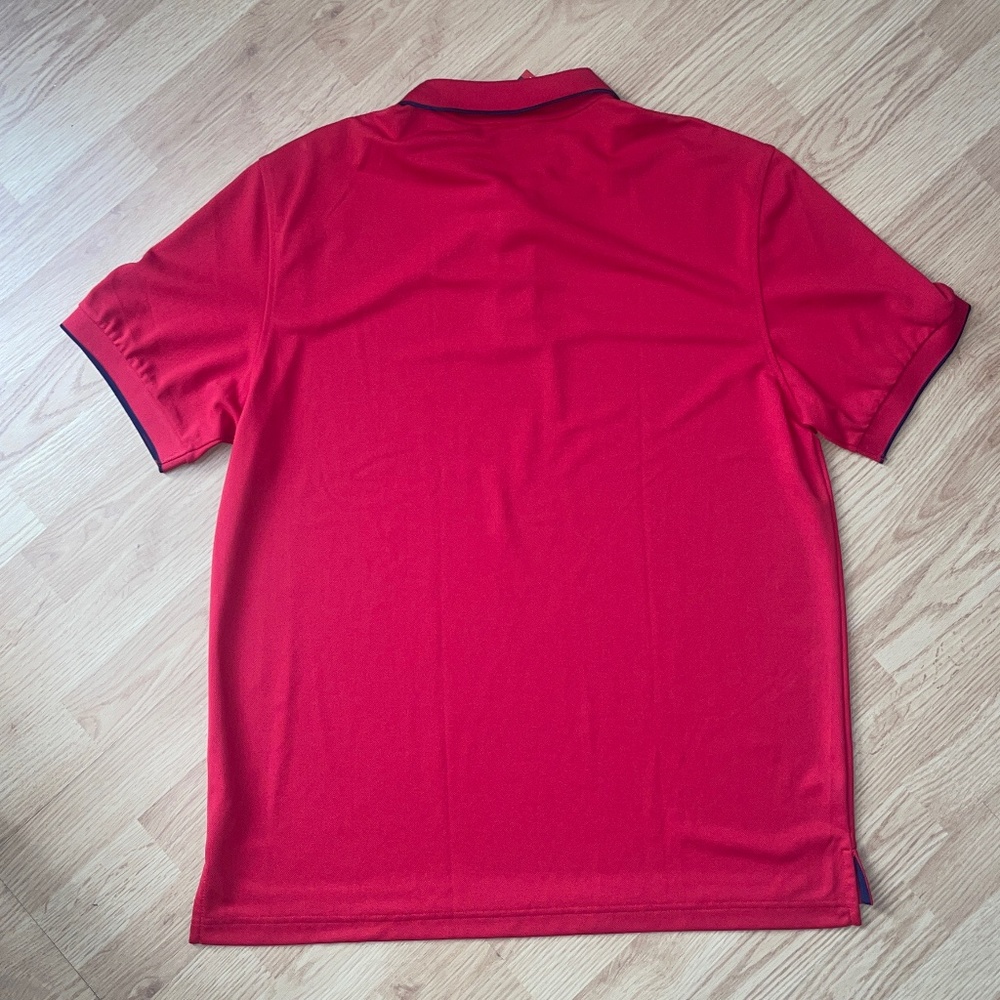 NWT Izod Red Short Sleeve Performance Mesh Knit Polo Shirt Size Large - Picture 4 of 4